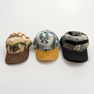 Lot Of 3 Pukka Mens Wool Blend “JD” Adjustable Strapback Hat Baseball Cap NWOT